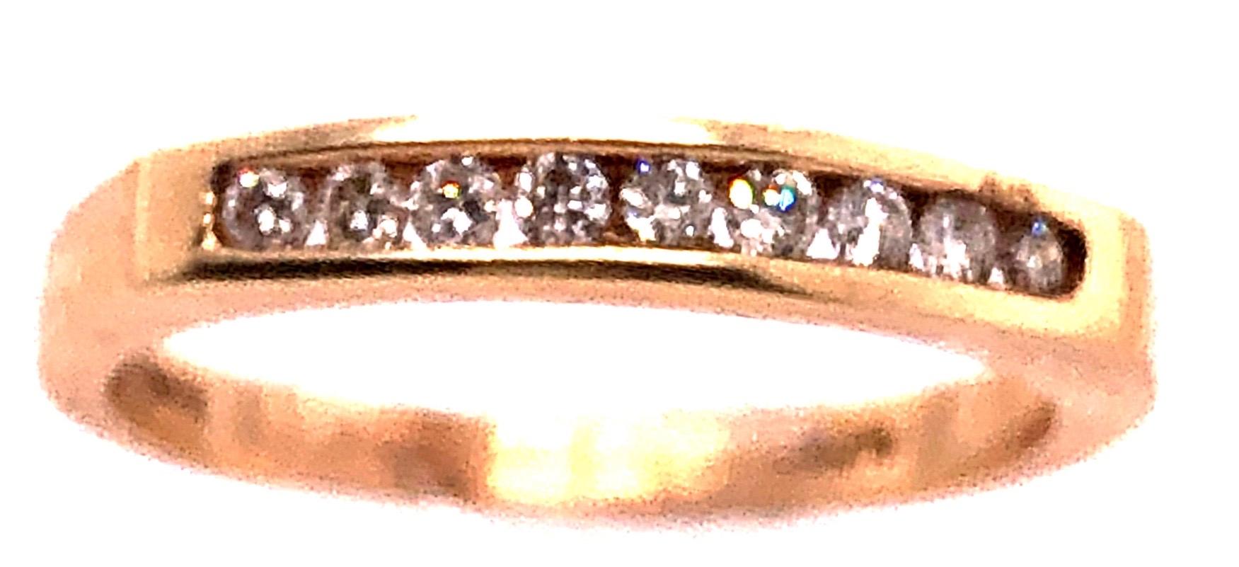 14 Karat Gelbgold Diamantband Ehering Hochzeit Jahrestag Brautring (Rundschliff) im Angebot