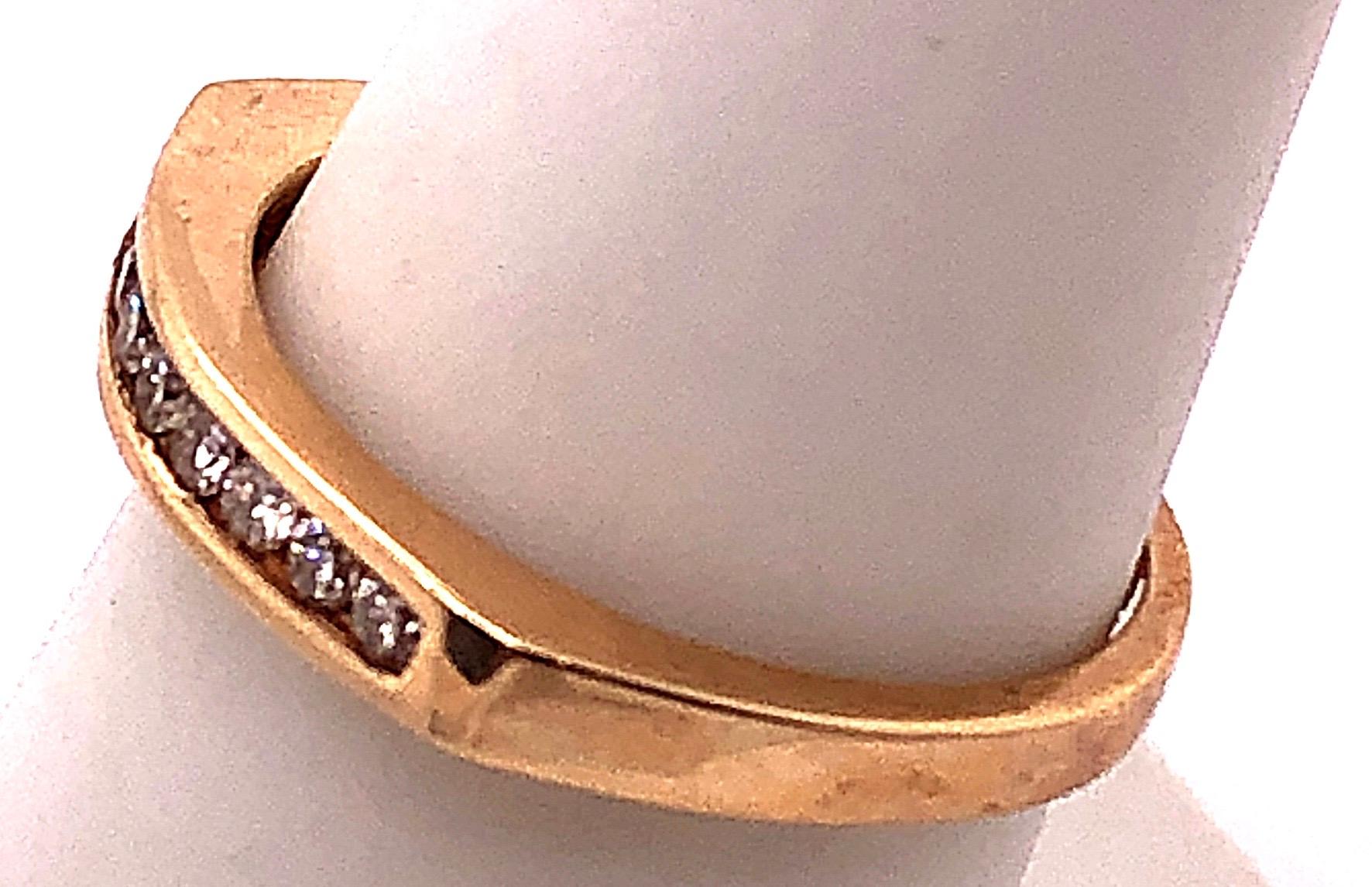 14 Karat Gelbgold Diamantband Ehering Hochzeit Jahrestag Brautring im Zustand „Gut“ im Angebot in Stamford, CT