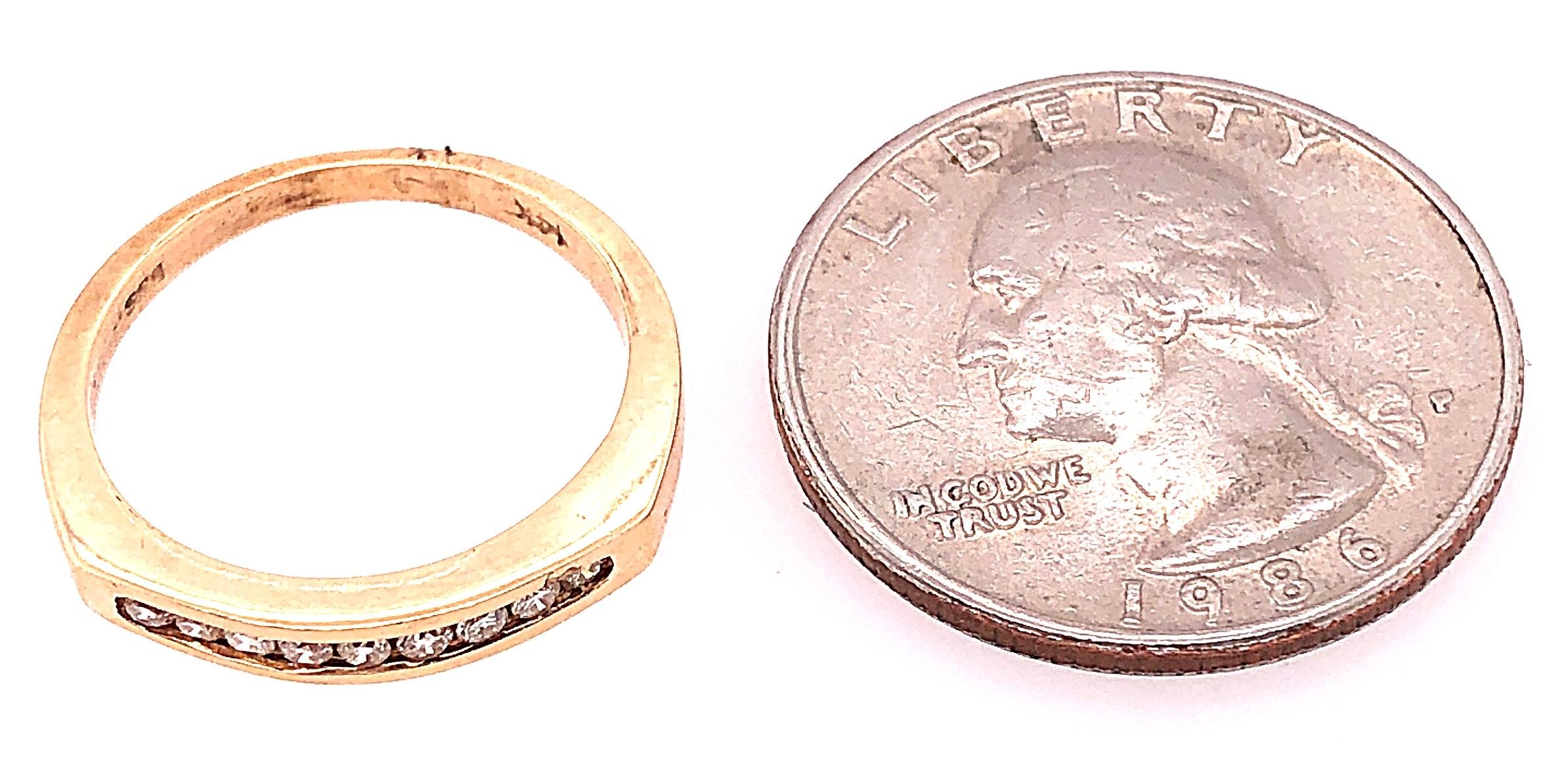 14 Karat Gelbgold Diamantband Ehering Hochzeit Jahrestag Brautring im Angebot 2