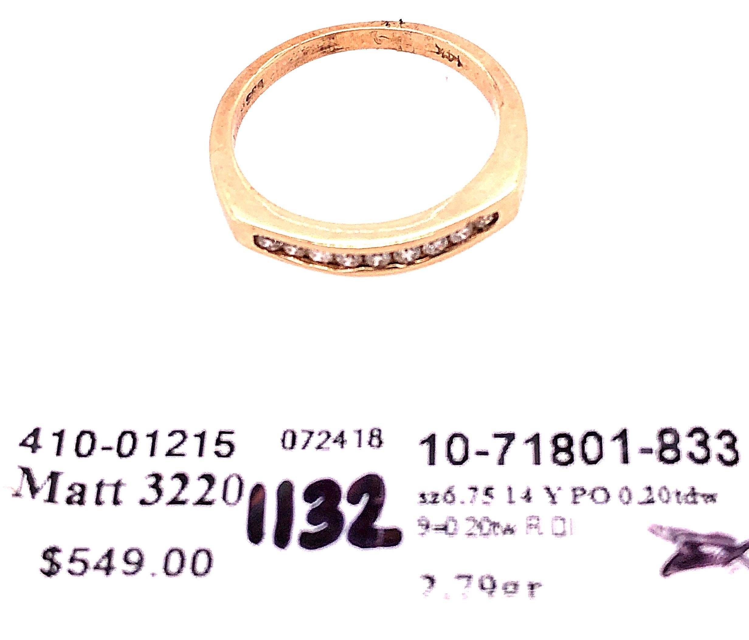 14 Karat Gelbgold Diamantband Ehering Hochzeit Jahrestag Brautring im Angebot 3