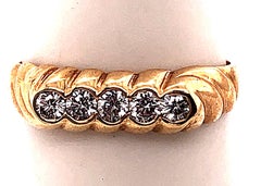 14 Karat Gelbgold Diamantband Hochzeit Jahrestag Bridal Ring