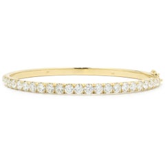 14 Karat Yellow Gold Diamond Bangle Bracelet