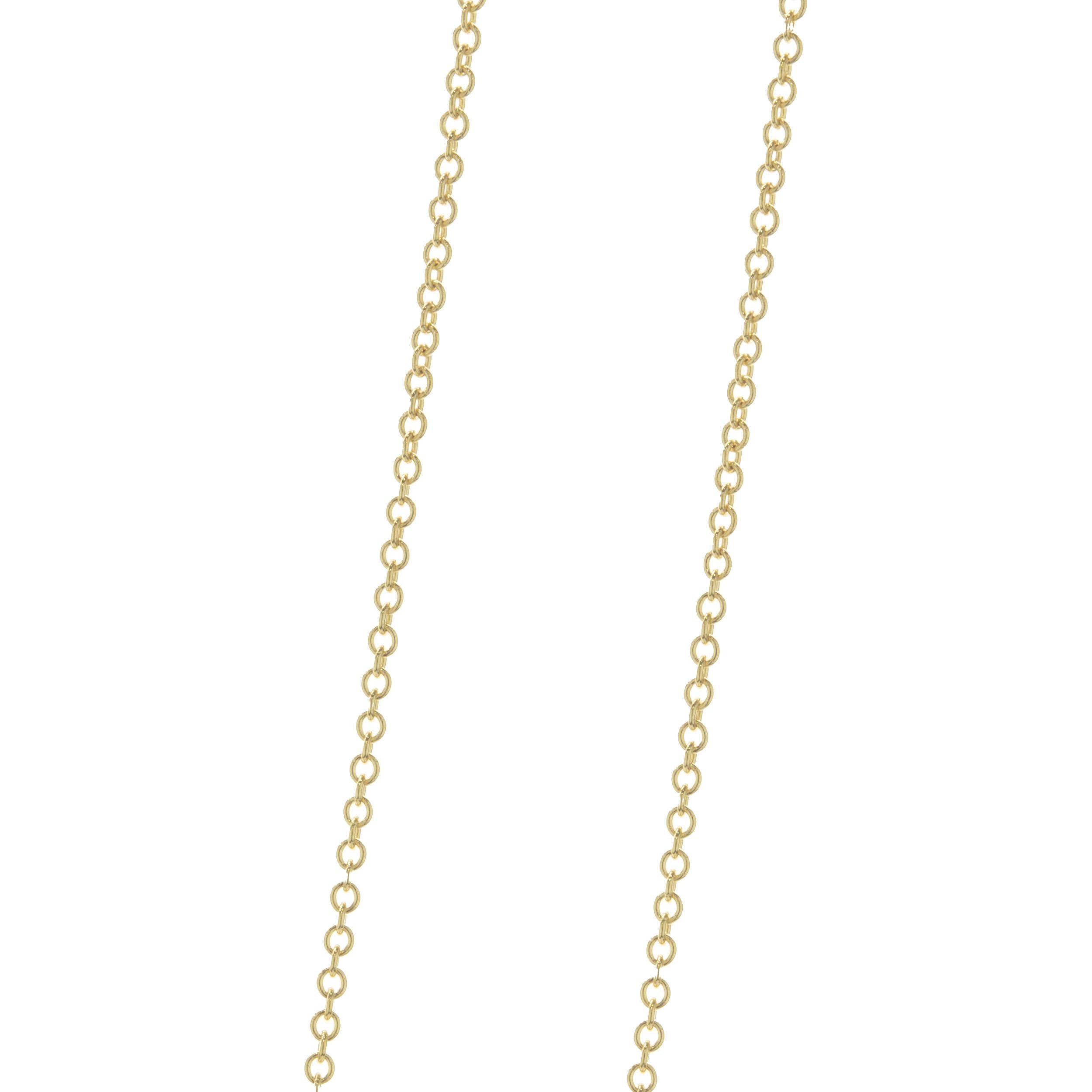 Baguette Cut 14 Karat Yellow Gold Diamond Bar Necklace For Sale
