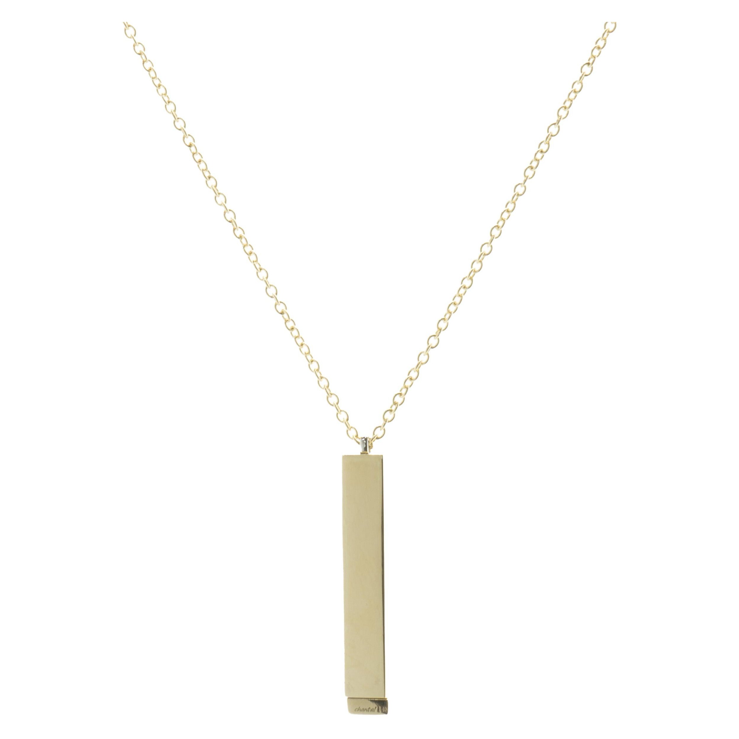 Collana a barre con diamanti in oro giallo 14 carati
