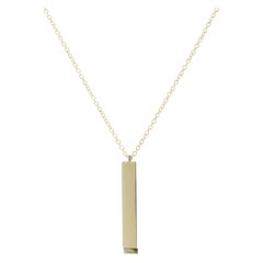 14 Karat Yellow Gold Diamond Bar Necklace