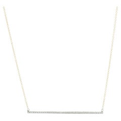 14 Karat Yellow Gold Diamond Bar Necklace