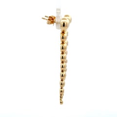 14 Karat Yellow Gold Diamond Bezel Set Bubble Drop Earrings 1.02 Carats