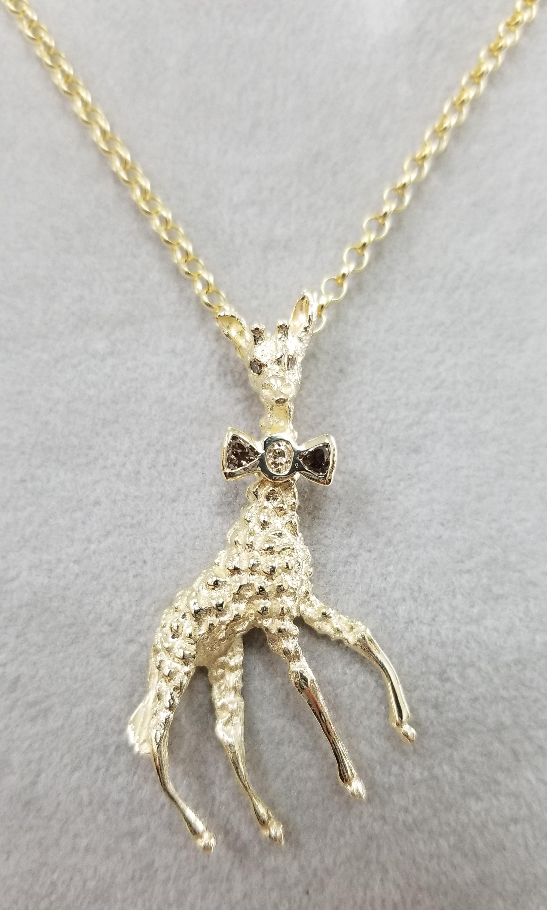 14 karat yellow gold Diamond Bow tie 