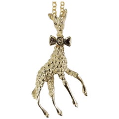 14 Karat Yellow Gold Diamond Bow Tie "Giraffe" Pendant