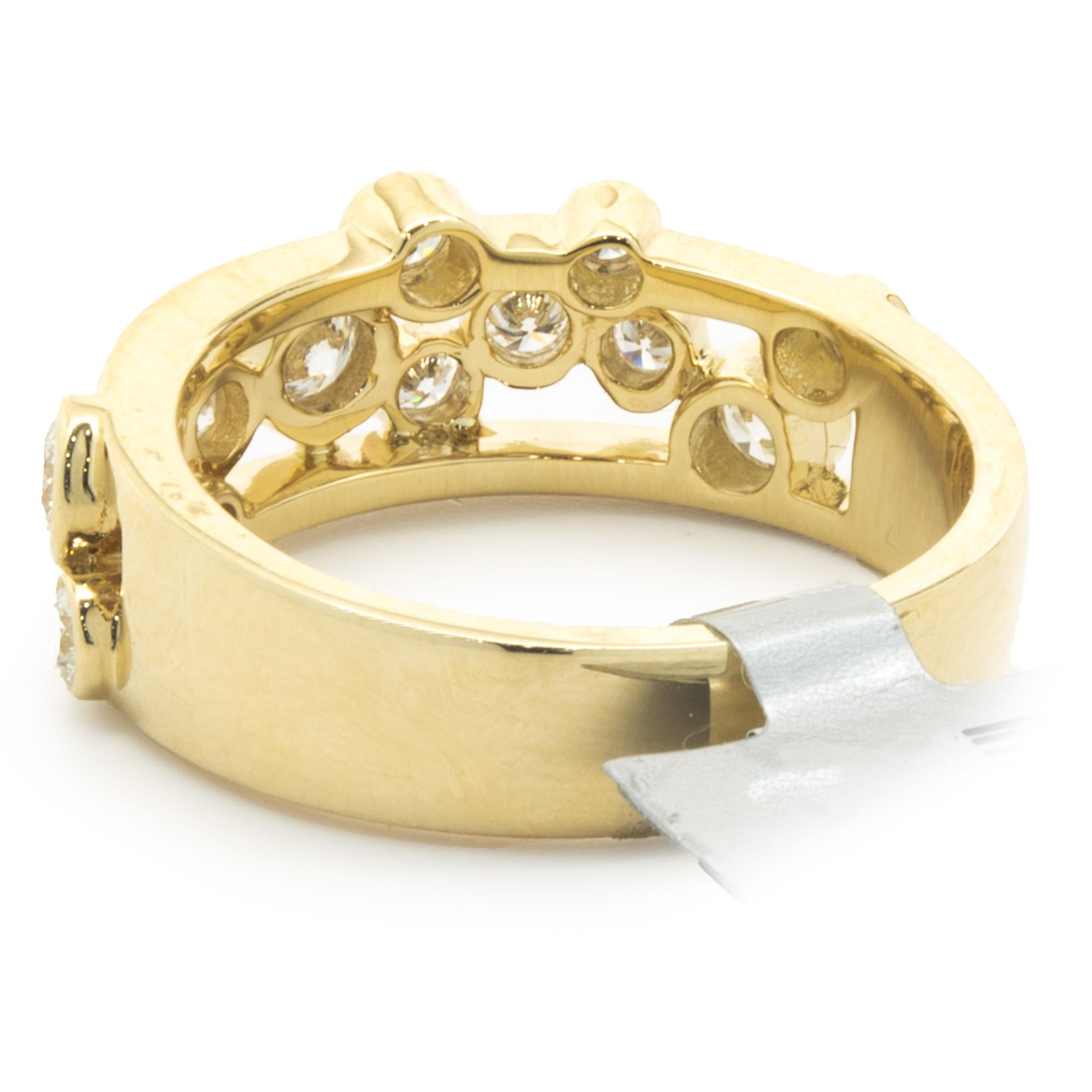 14 Karat Yellow Gold Diamond Bubble Band In Excellent Condition For Sale In Scottsdale, AZ