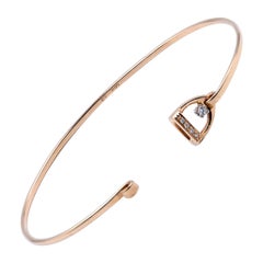 14 Karat Yellow Gold Diamond Buckle Bracelet