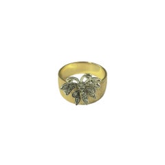 14 Karat Yellow Gold Diamond Butterfly Ring Size 7.25 #19214