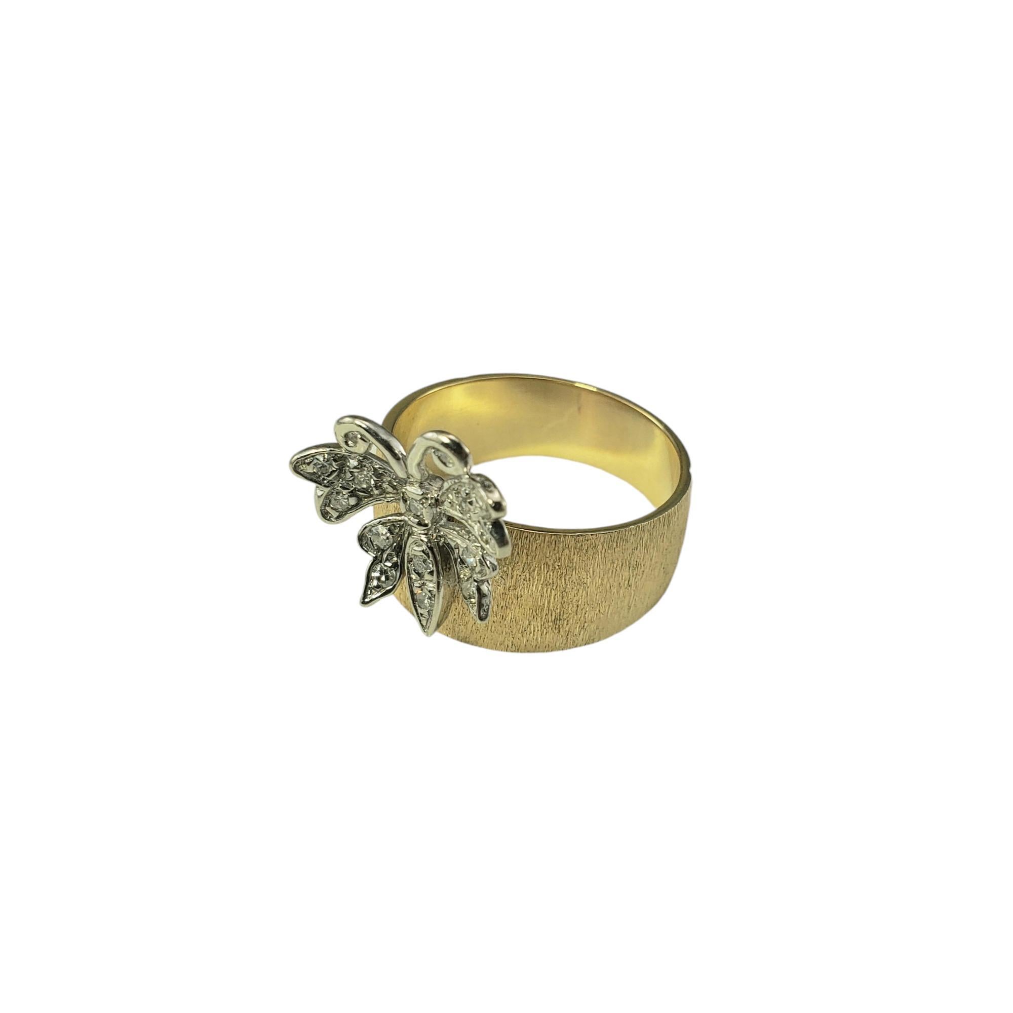 Contemporain Bague papillon en or jaune 14 carats avec diamants taille 7,25 #19214 en vente