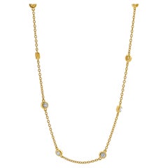 14 Karat Gelbgold Diamant-Halskette von By The Yard