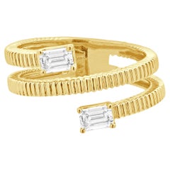 Bague de contournement en or jaune 14 carats avec diamant