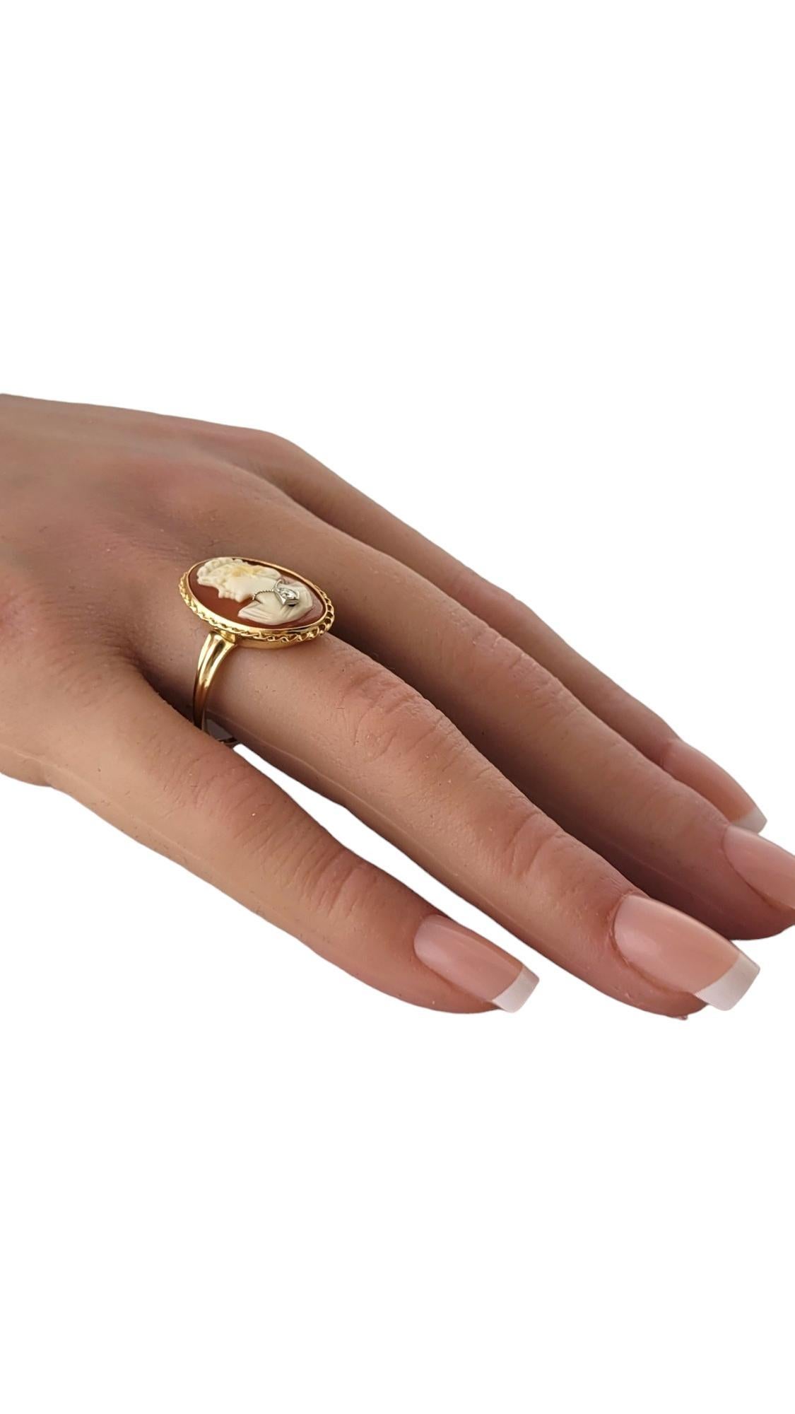 14 Karat Yellow Gold Diamond Cameo Ring Size 10.25 #17702 3