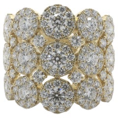 14 Karat Yellow Gold Diamond Cluster Cigar Band