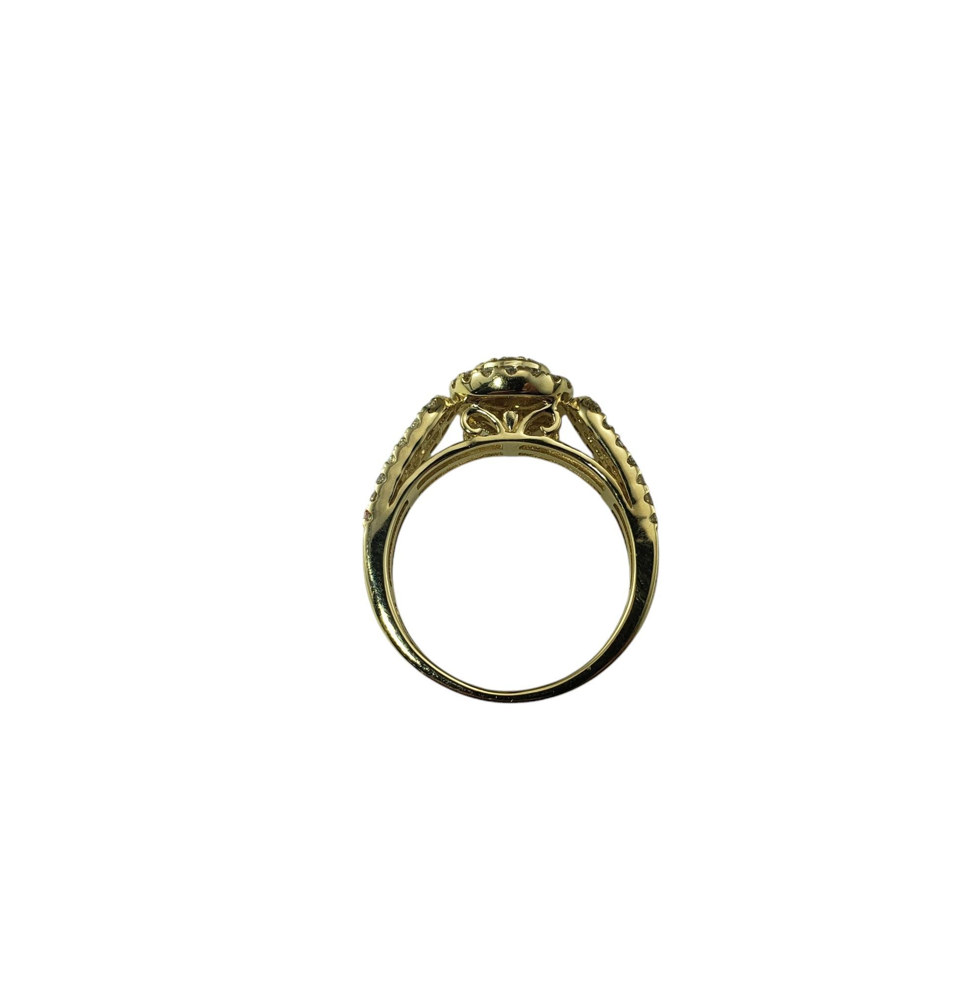 Bague halo en or jaune 14 carats sertie de diamants taille 7 #20712 Bon état - En vente à Washington Depot, CT
