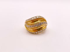 14K Yellow Gold 0.50 CT Diamond Row Band Ring