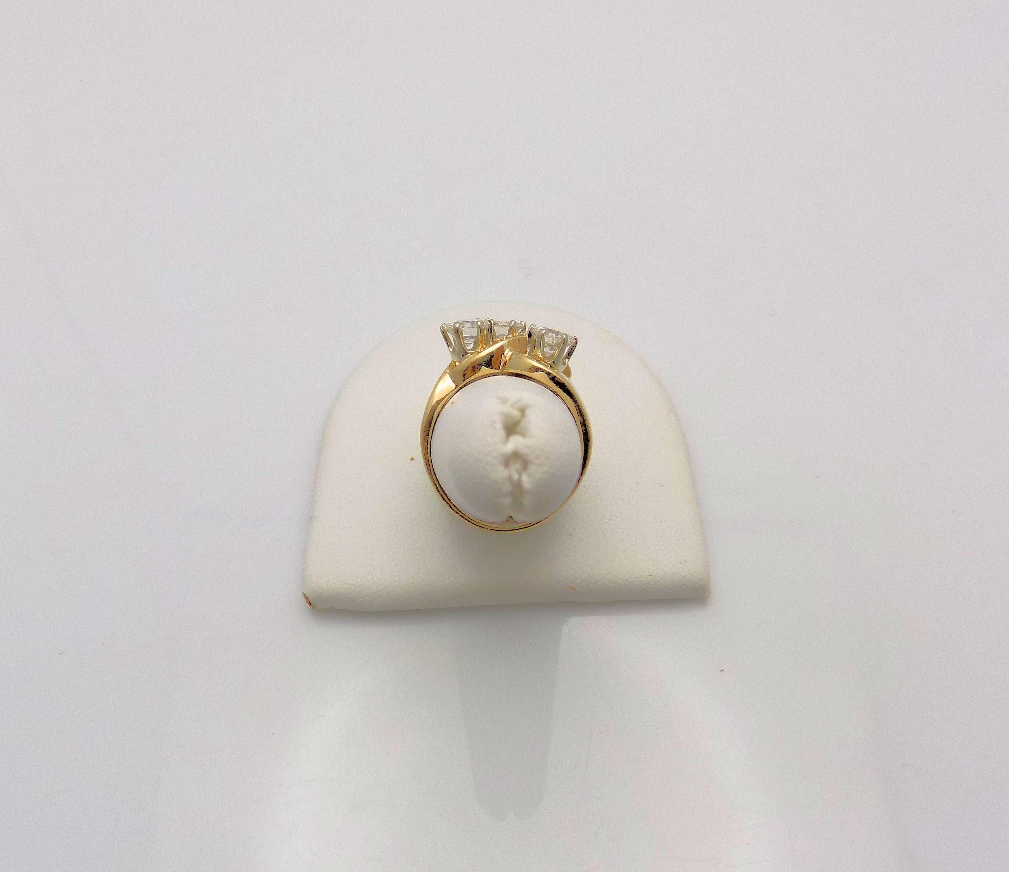 14 Karat Yellow Gold Diamond Cocktail Ring In New Condition For Sale In Dallas, TX