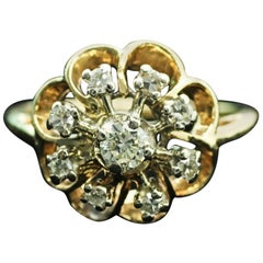 14 Karat Gelbgold Diamant-Cocktailring