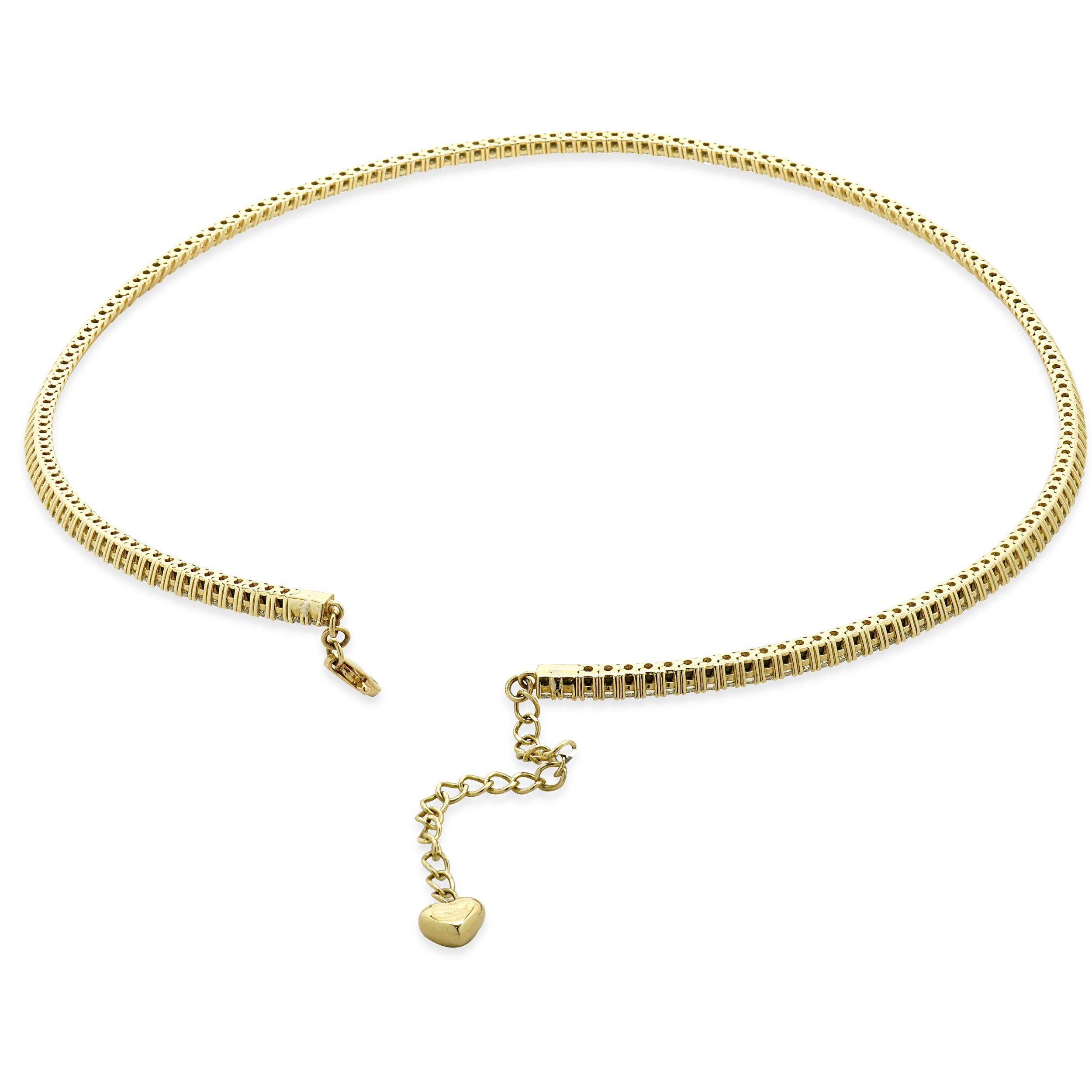 14 Karat Gelbgold Diamant-Halskette im Zustand „Hervorragend“ im Angebot in Scottsdale, AZ