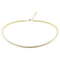 14 Karat Gelbgold Diamant-Halskette