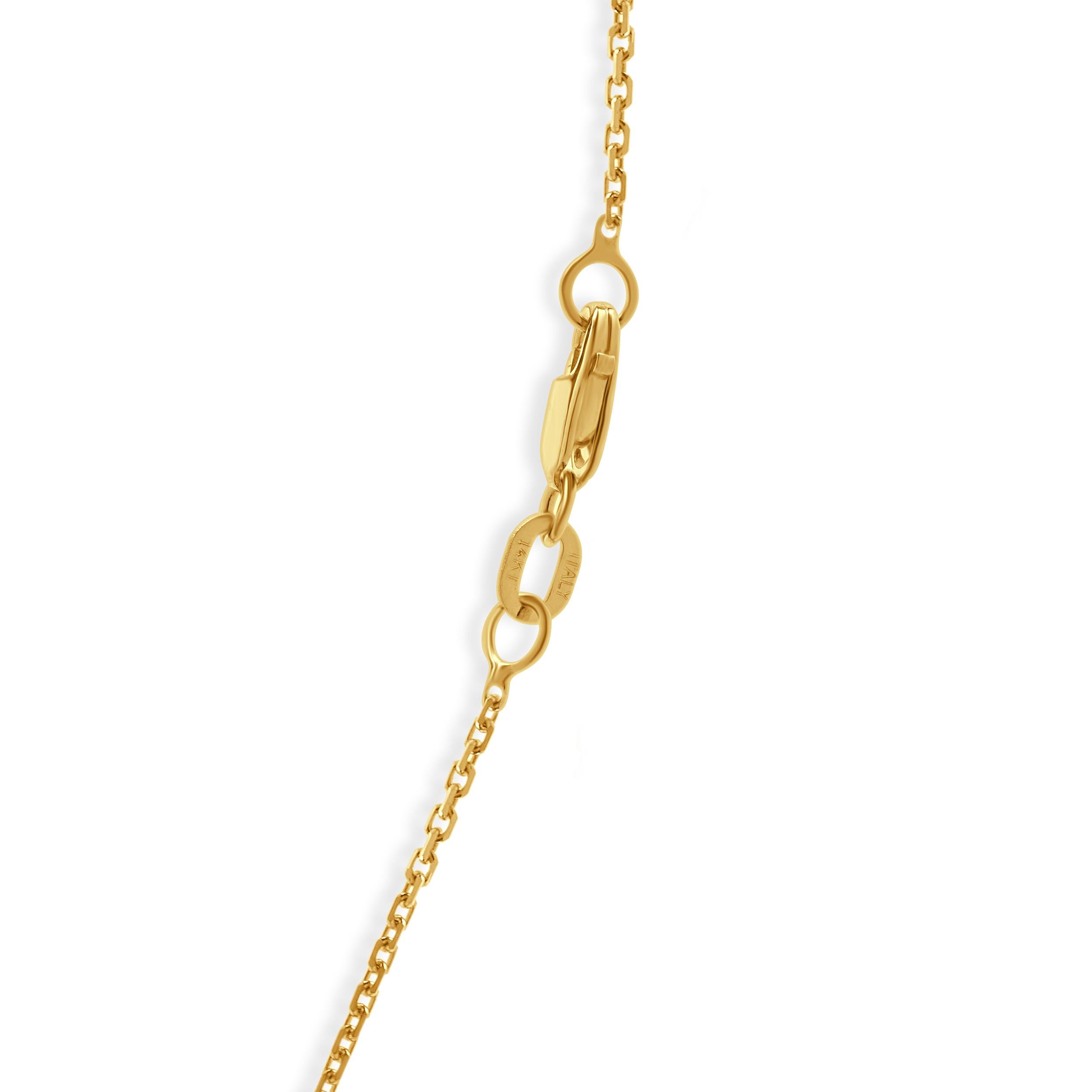 14 Karat Yellow Gold Diamond Cross Necklace In Excellent Condition For Sale In Scottsdale, AZ