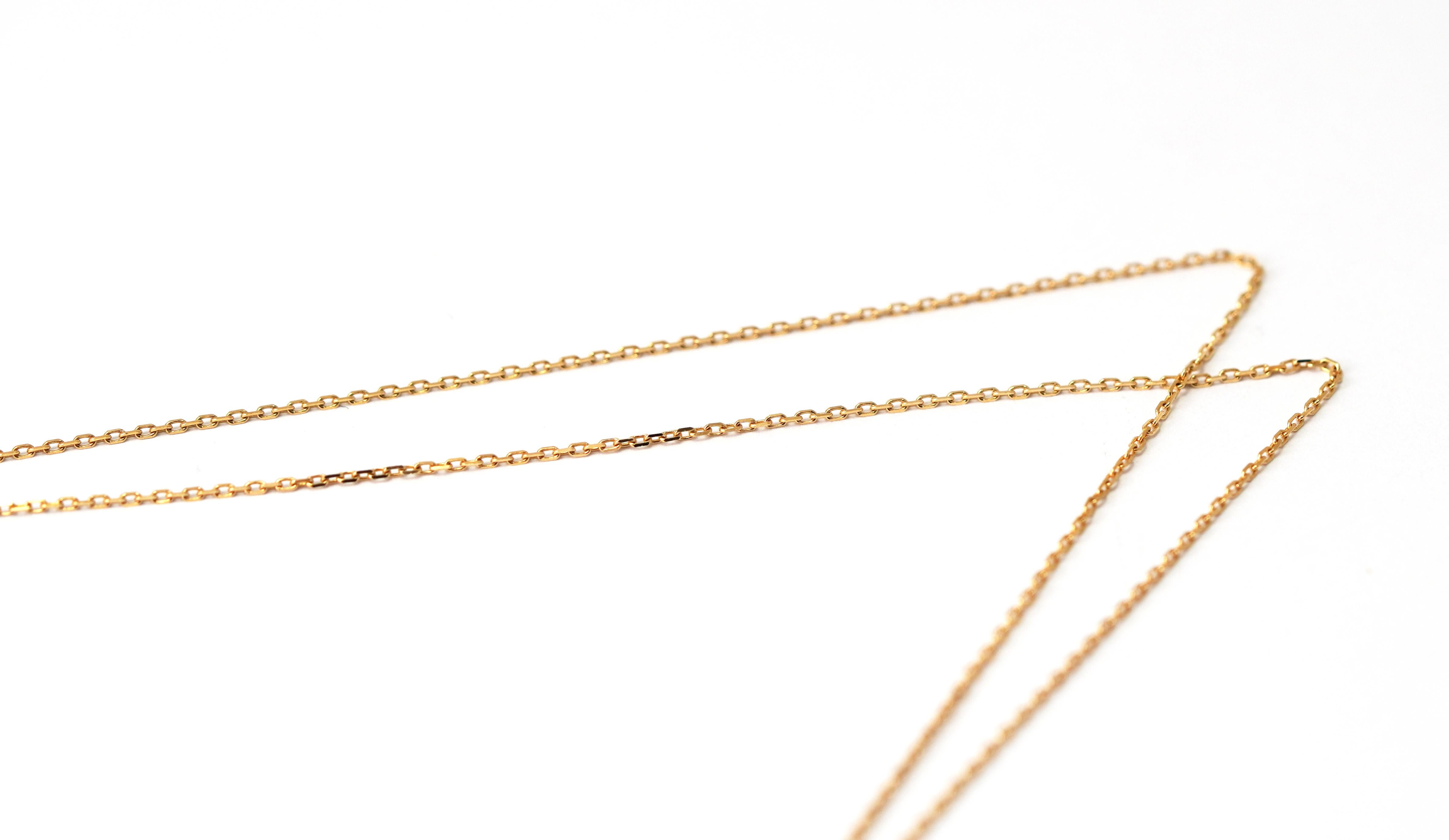 Collier croix en or jaune 14 carats et diamants en vente 2