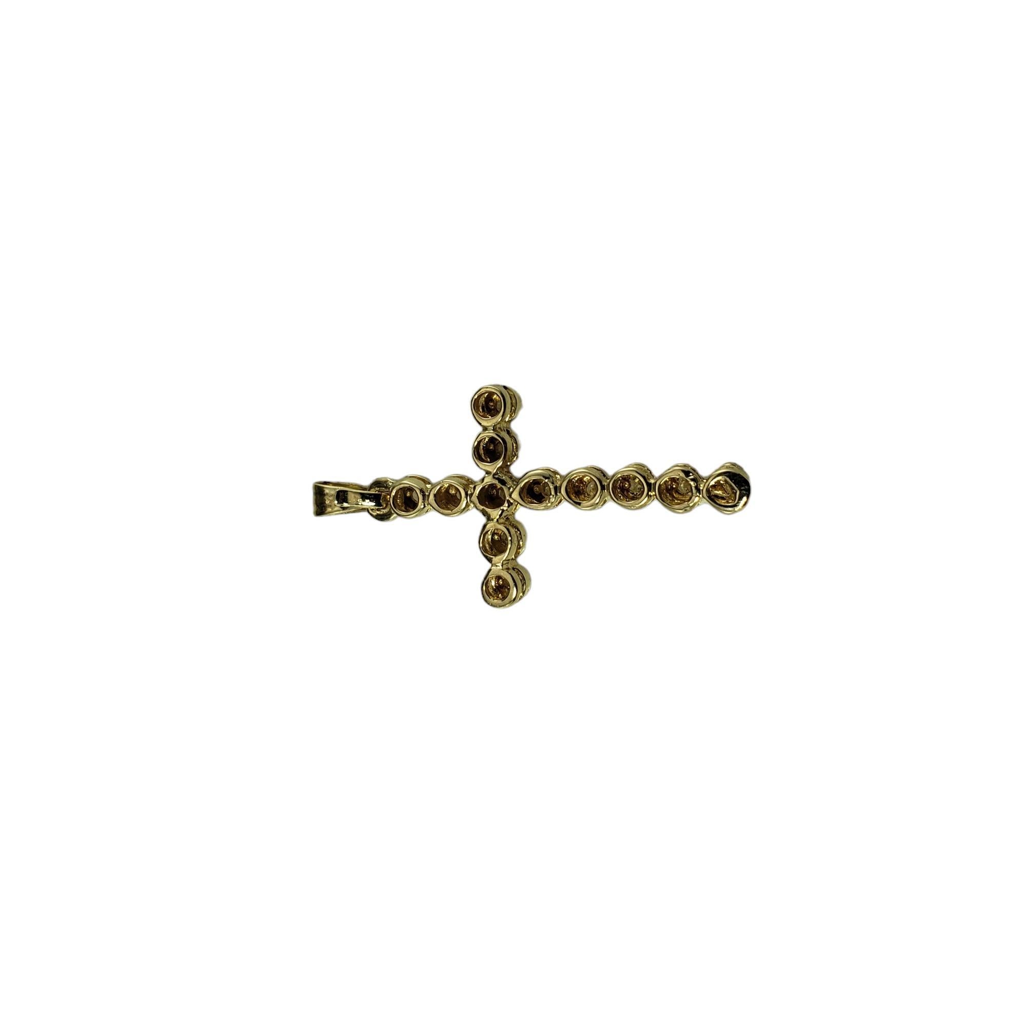 14 Karat Yellow Gold Diamond Cross Pendant #16113 In Good Condition For Sale In Washington Depot, CT