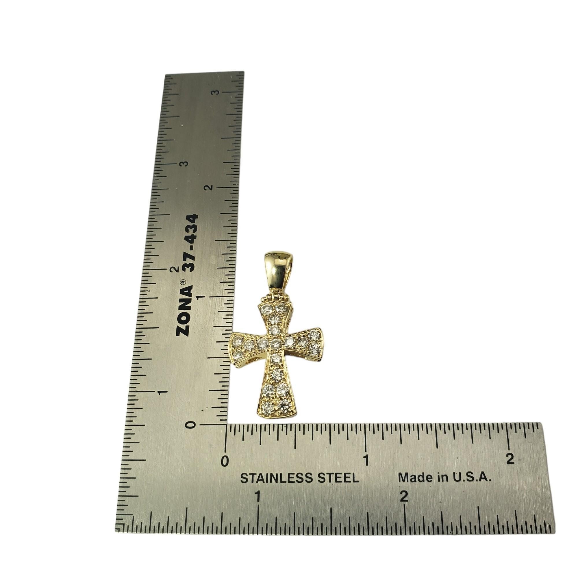 14 Karat Yellow Gold Diamond Cross Pendant #16843 For Sale 1