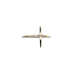 14 Karat Yellow Gold Diamond Cross Pendant #19430