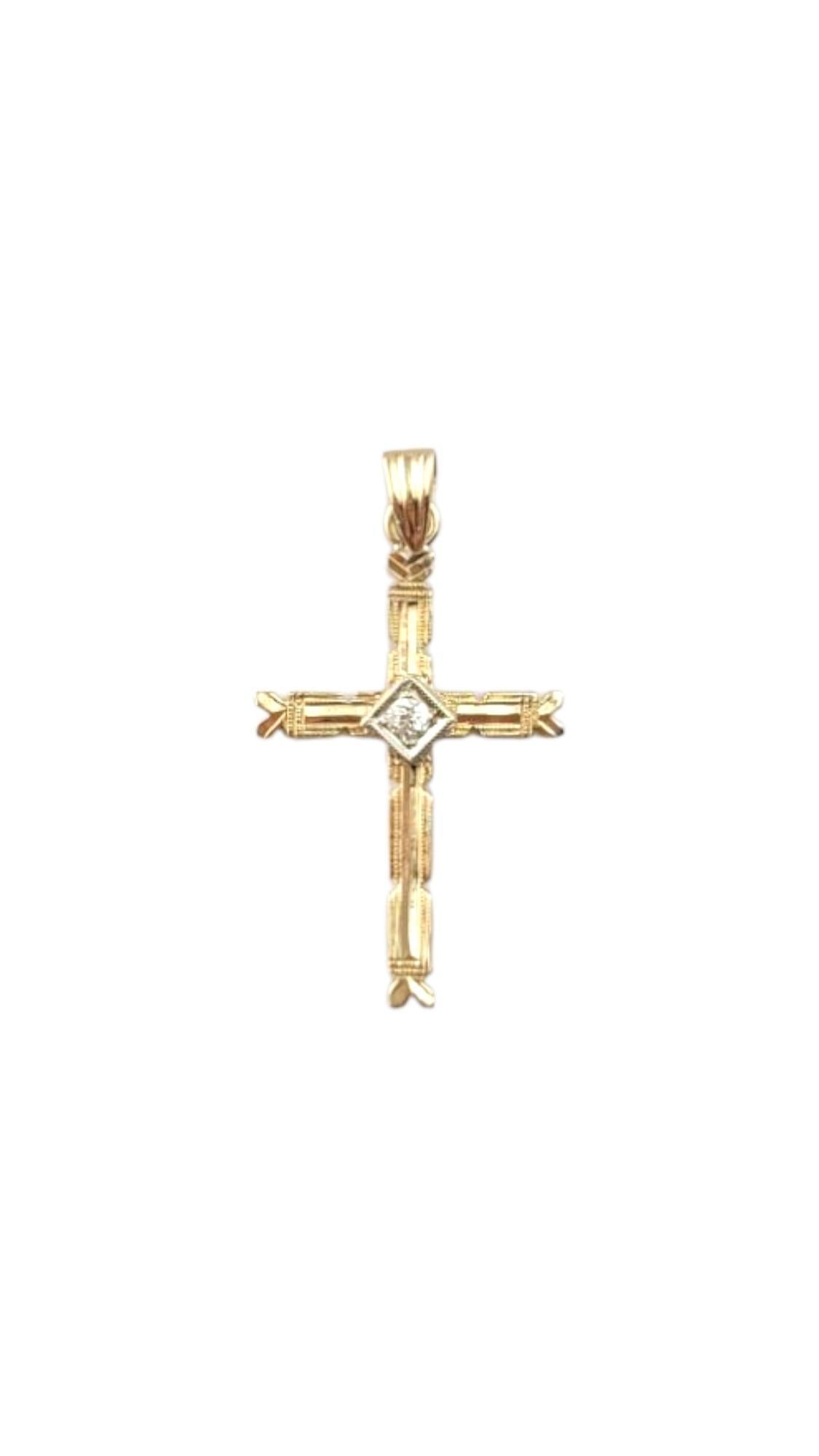14 Karat Yellow Gold Diamond Cross Pendant #21316