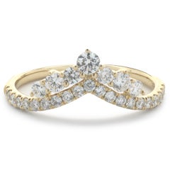 14 Karat Yellow Gold Diamond Crown Band