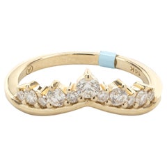 14 Karat Yellow Gold Diamond Crown Band