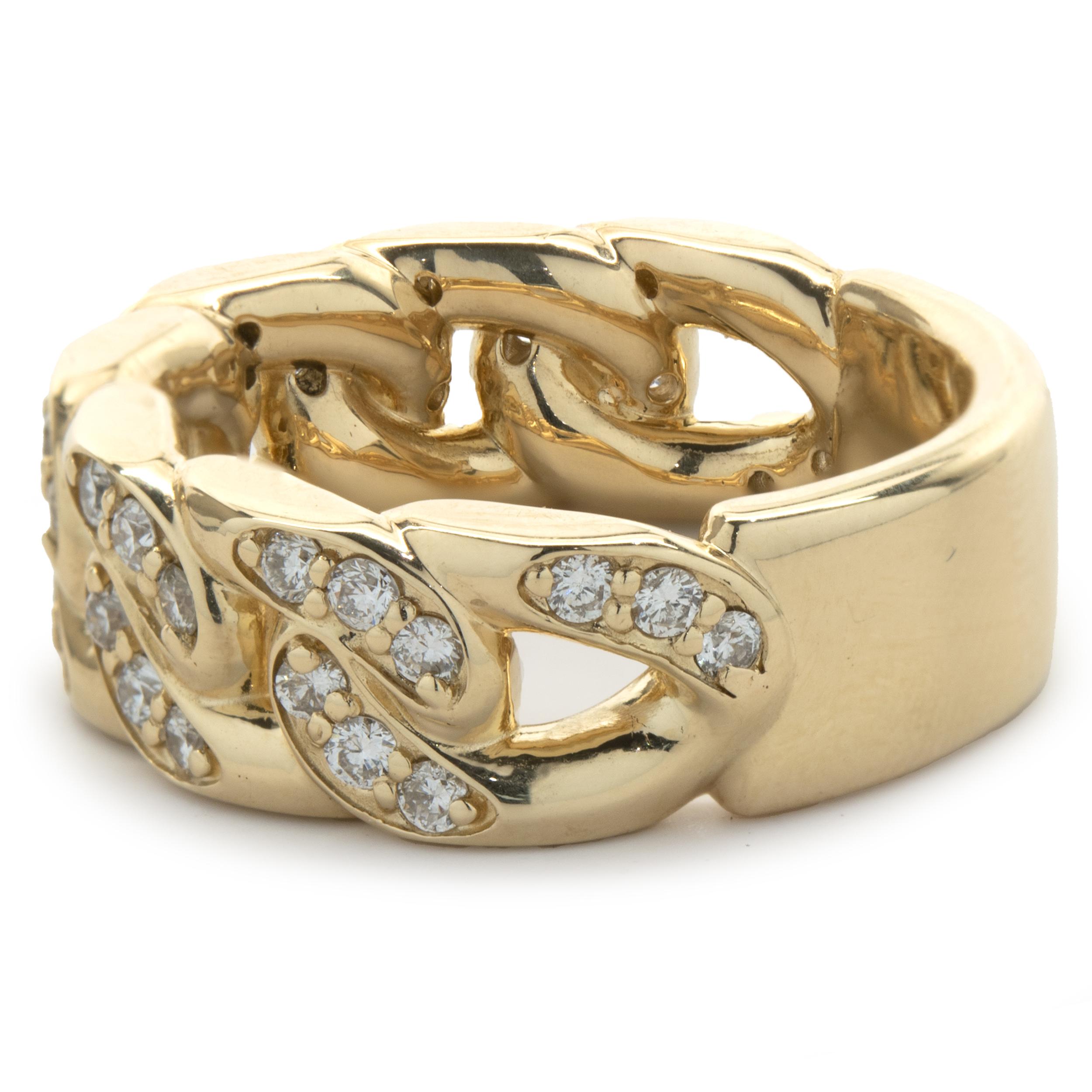 cuban link ring white gold