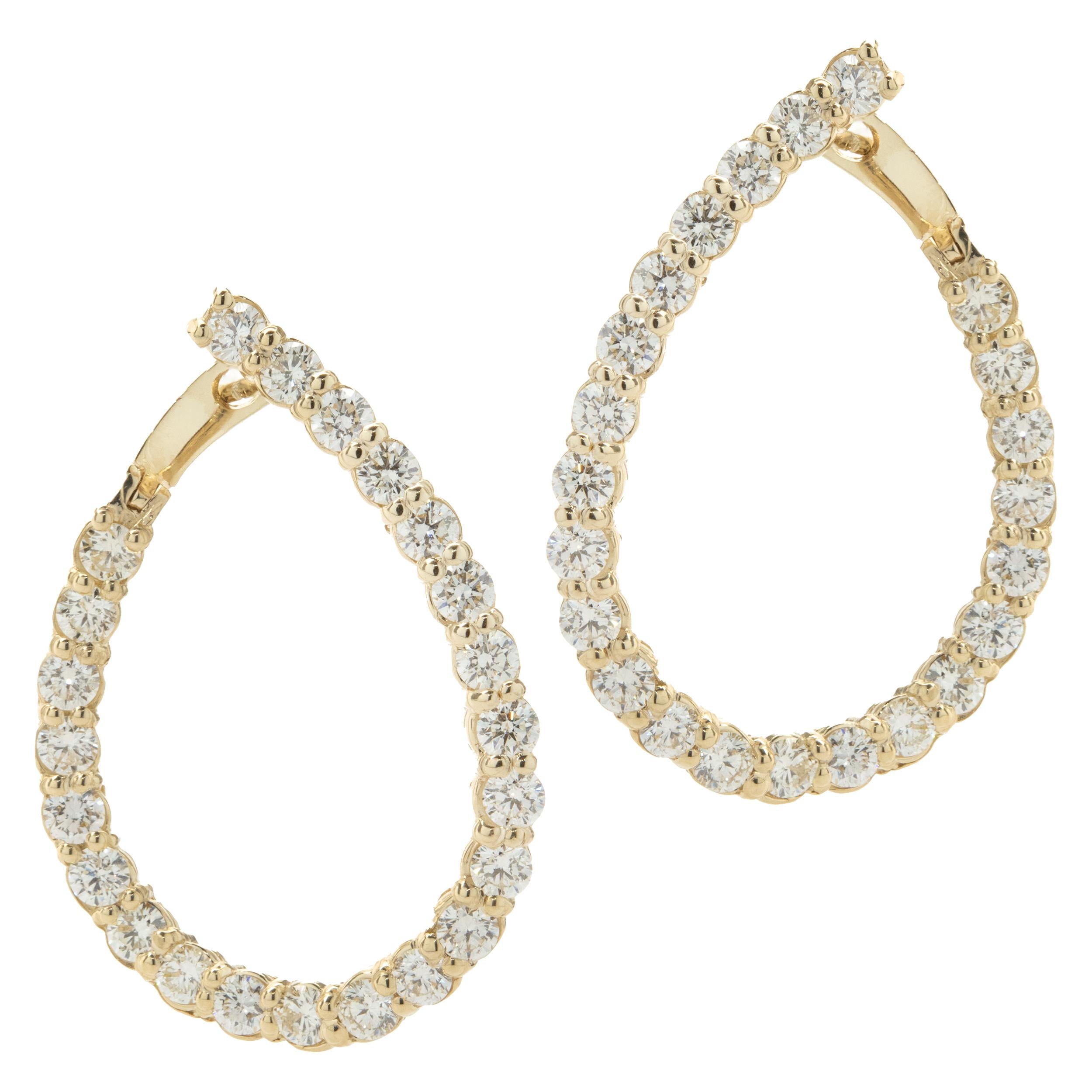 Victorian French Enamel Diamond Gold Curved Hoop Earrings at 1stDibs ...