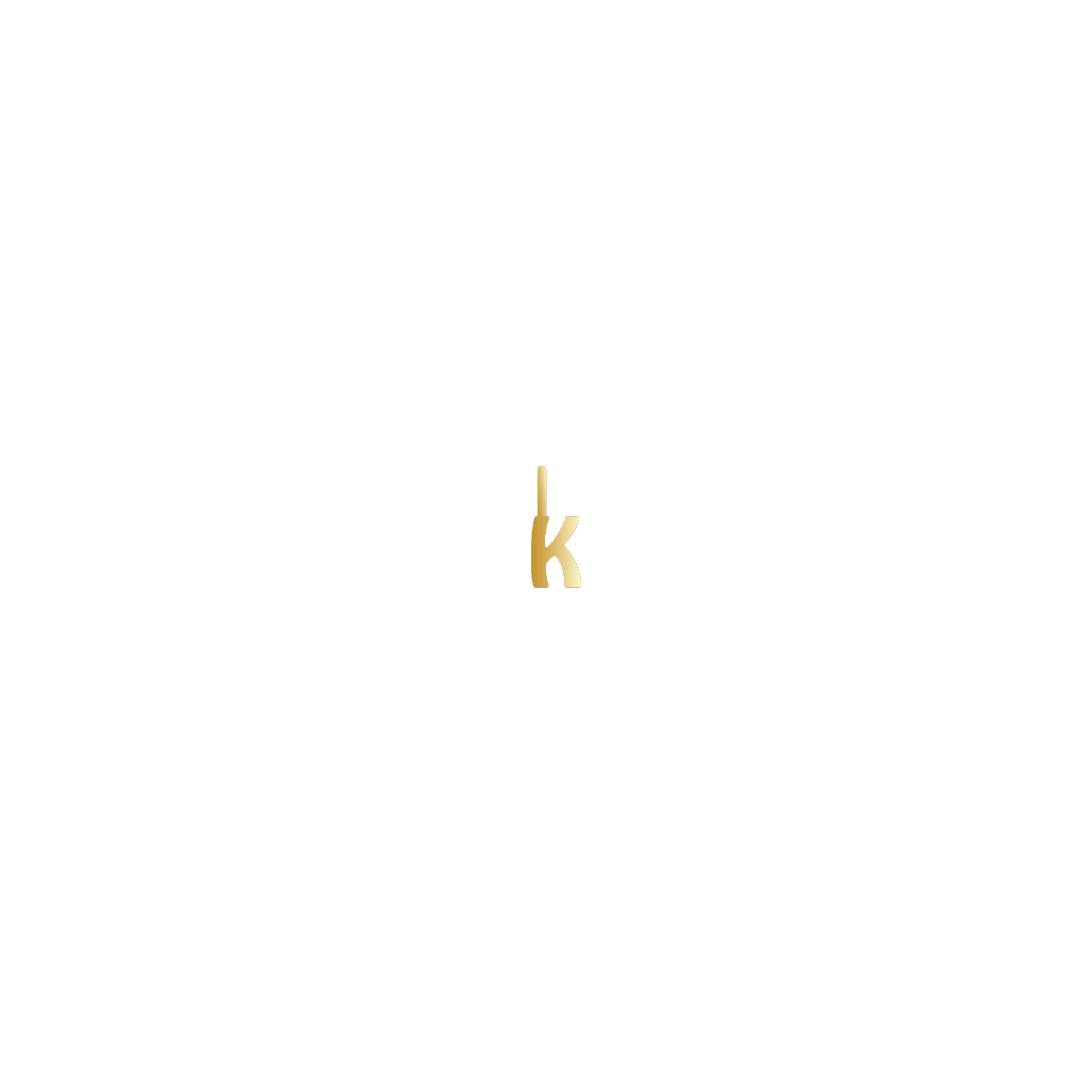 Round Cut Hi June Parker 14 Karat Gold Diamond Cut Chain with Diamond and Alphabet Charm For Sale
