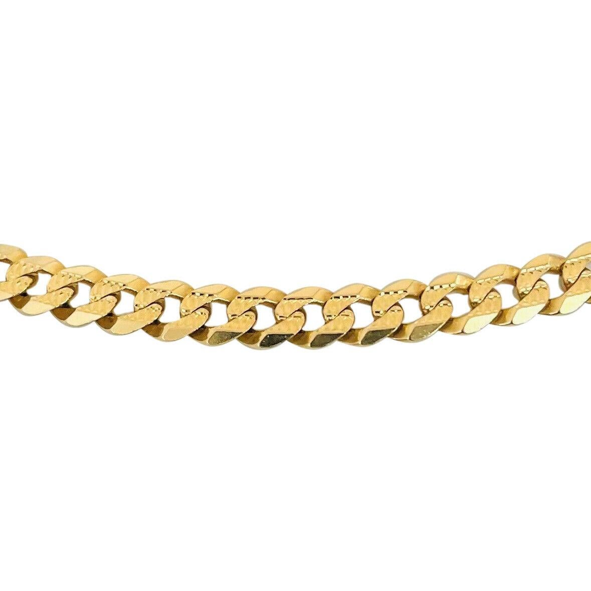 14 Karat Gelbgold Diamantschliff Damen Curb Link Kette Halskette Italien im Zustand „Gut“ in Guilford, CT