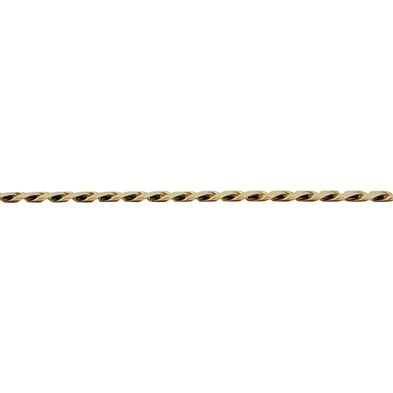 14 Karat Gelbgold Diamantschliff Damen Curb Link Kette Halskette Italien für Damen oder Herren
