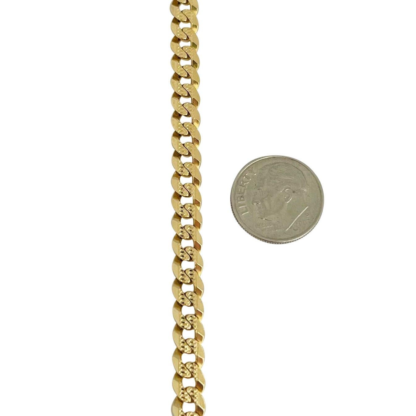 14 Karat Gelbgold Diamantschliff Damen Curb Link Kette Halskette Italien 1