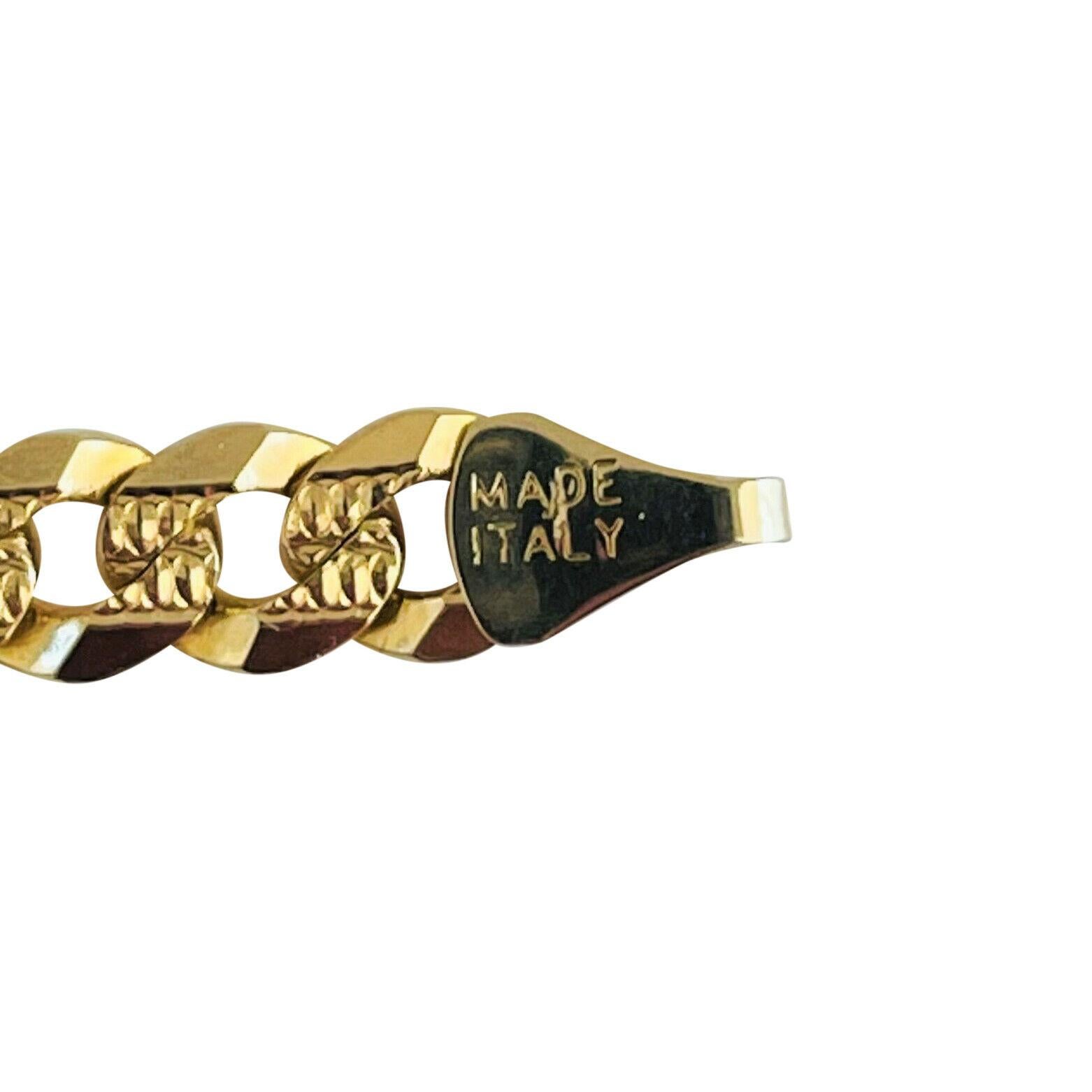 14 Karat Gelbgold Diamantschliff Damen Curb Link Kette Halskette Italien 4