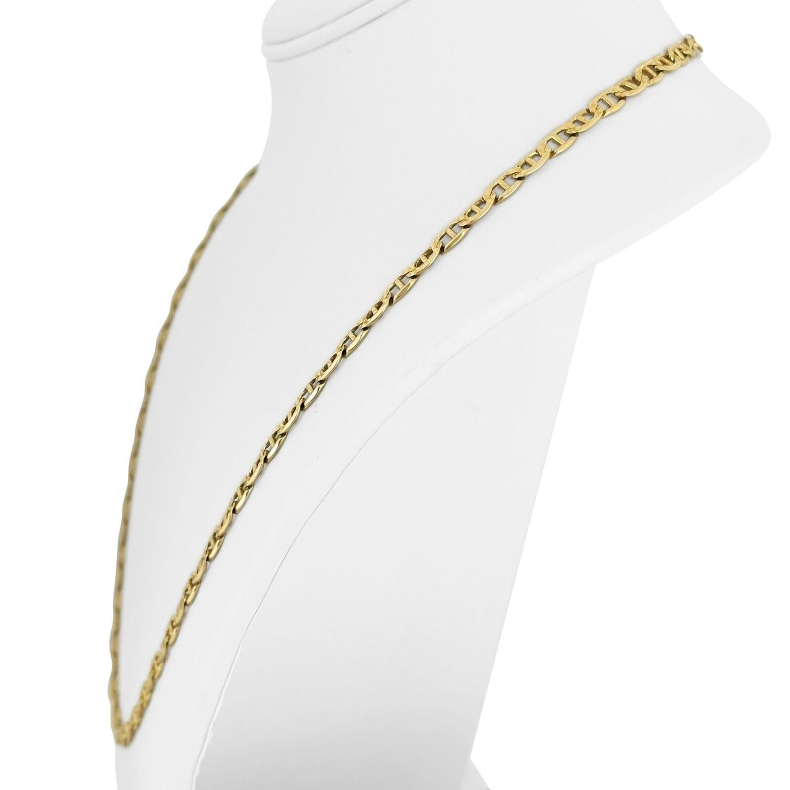 14k Gelbgold 21g Diamantschliff 4,5mm Mariner Gucci Link Kette Halskette Italien 24