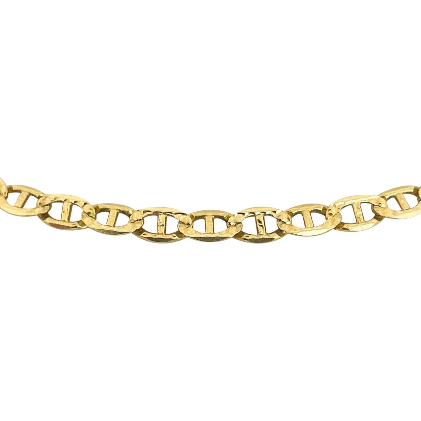 14 Karat Gelbgold Diamantschliff Mariner Gucci Gliederkette Italien im Zustand „Gut“ in Guilford, CT