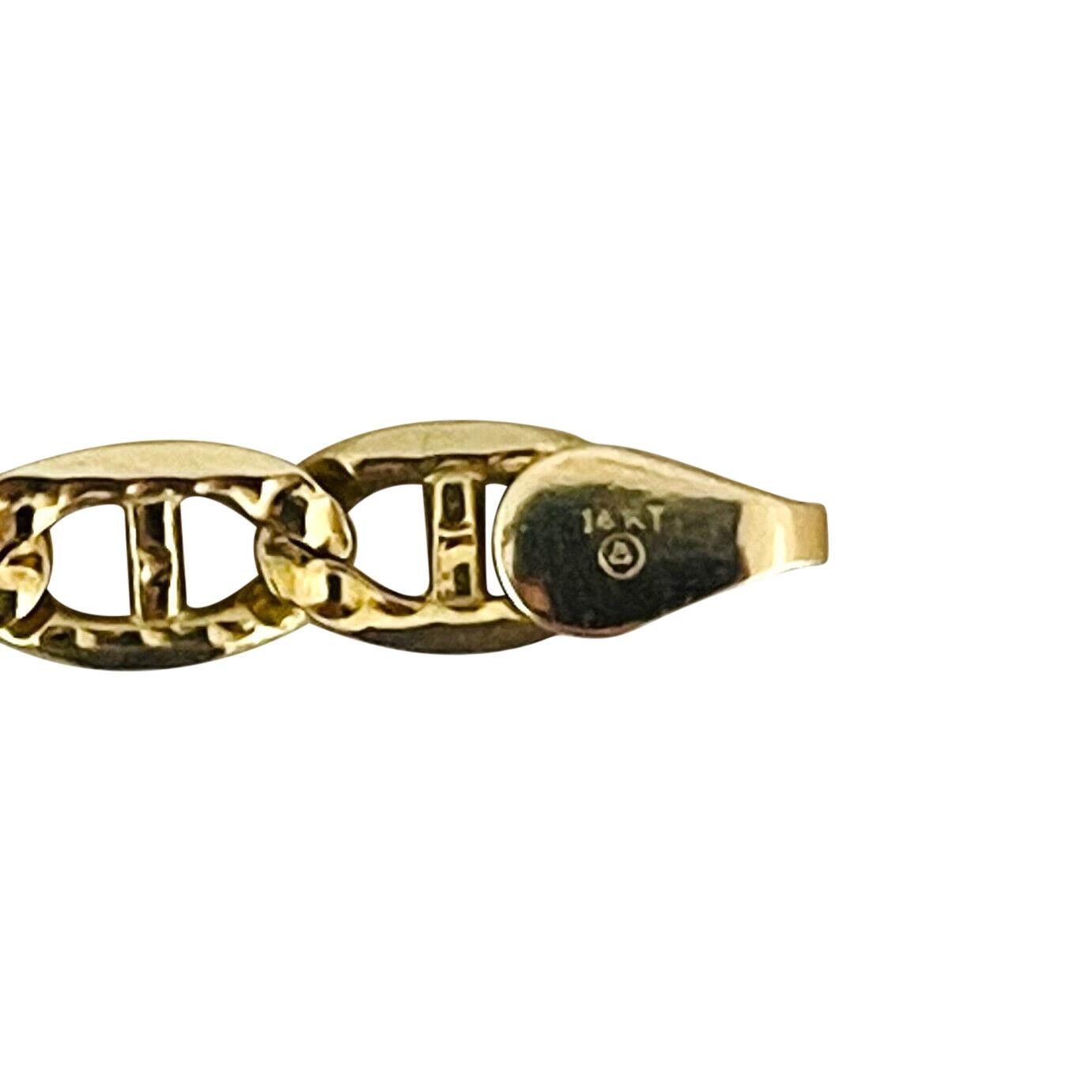 14 Karat Gelbgold Diamantschliff Mariner Gucci Gliederkette Italien 4