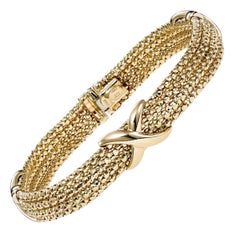 14 Karat Yellow Gold Diamond Cut Multi-Strand Bead Bracelet