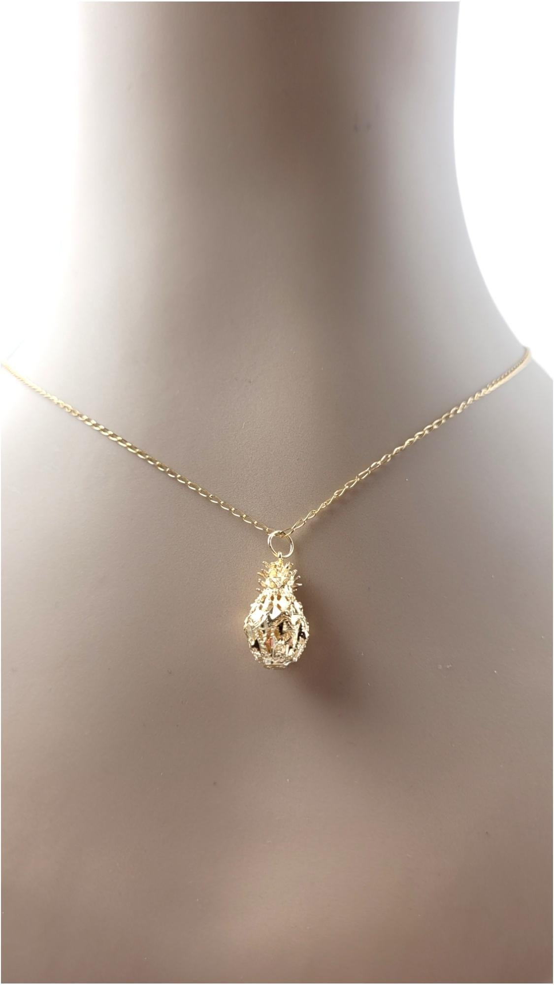 14 Karat Yellow Gold Diamond Cut Pineapple Charm #20859 For Sale 6