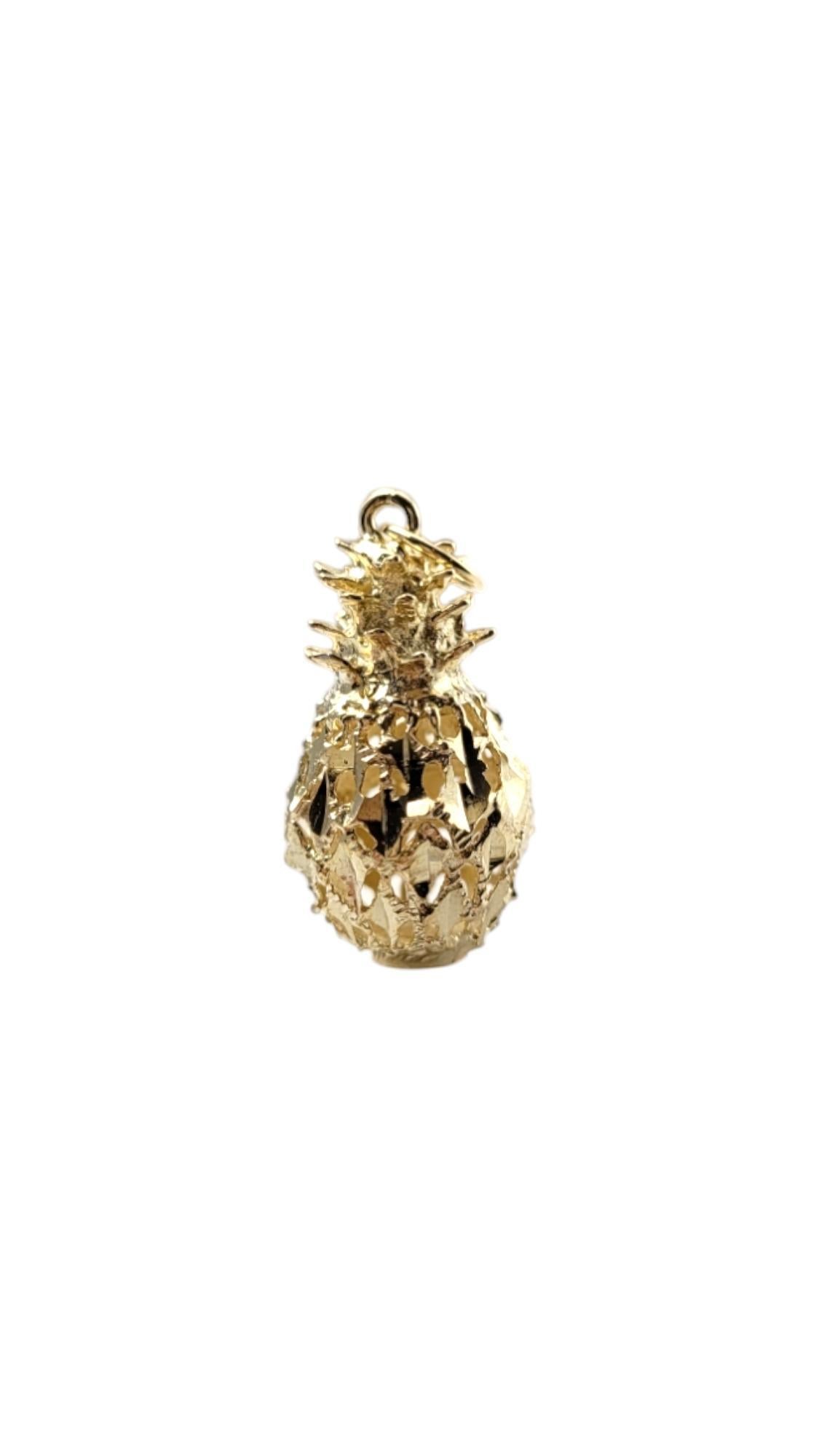 14 Karat Yellow Gold Diamond Cut Pineapple Charm #20859 For Sale 2