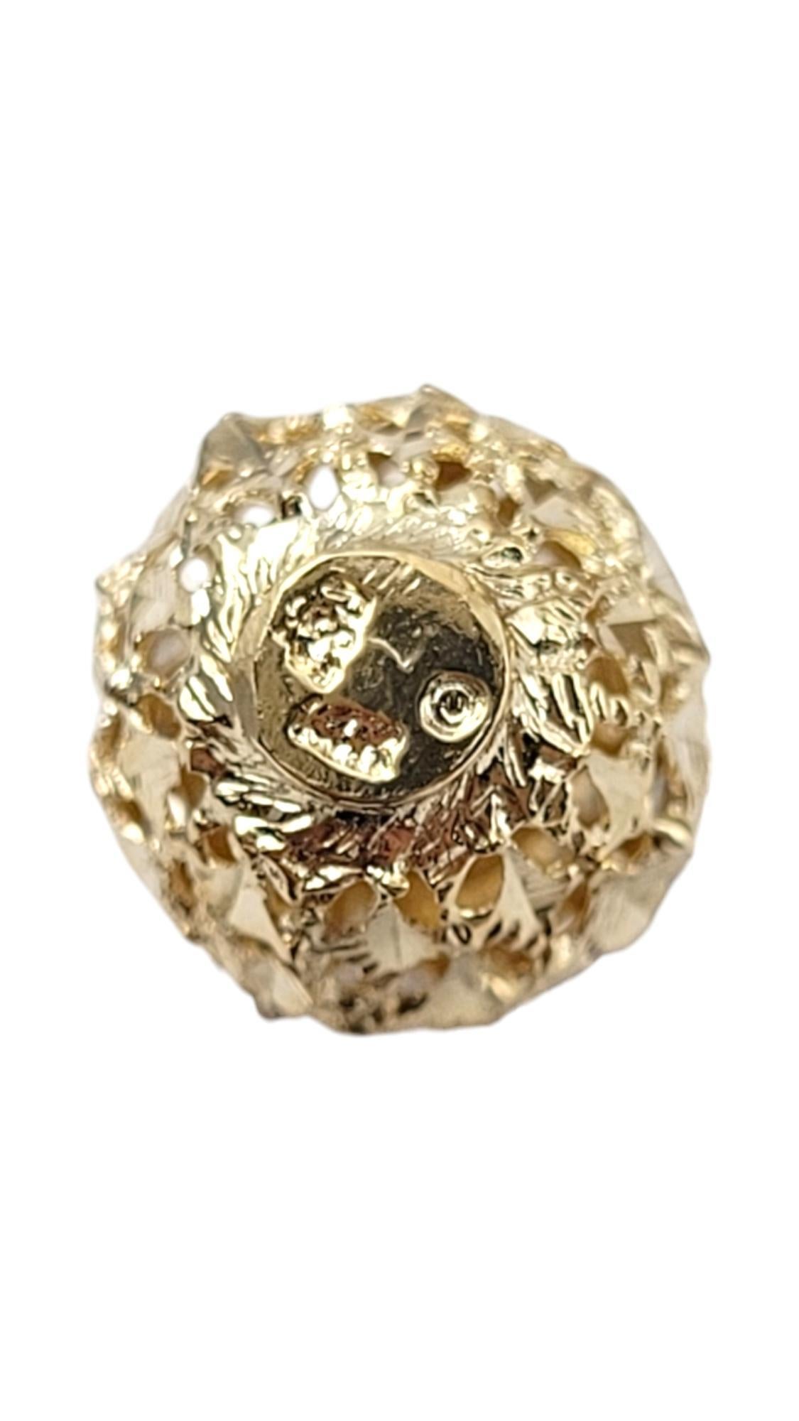 14 Karat Yellow Gold Diamond Cut Pineapple Charm #20859 For Sale 3