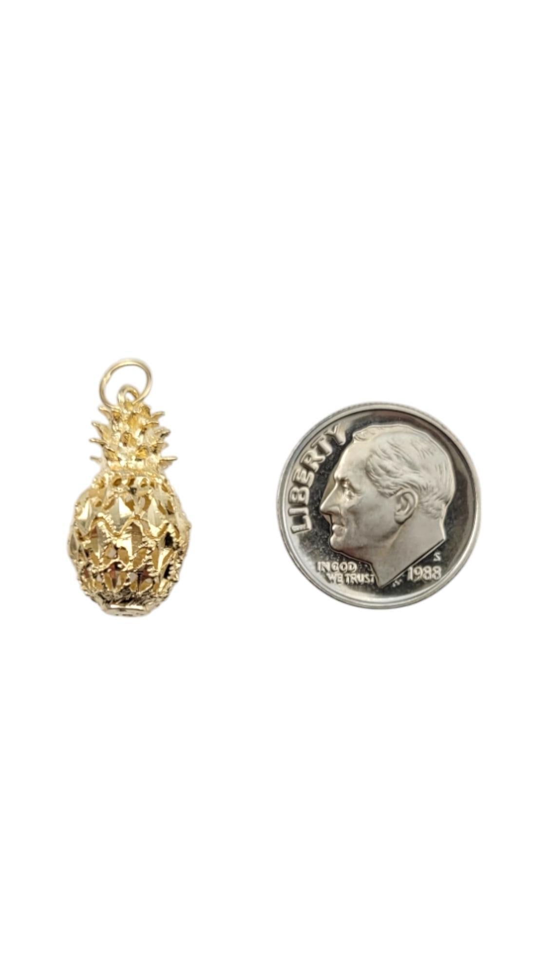 14 Karat Yellow Gold Diamond Cut Pineapple Charm #20859 For Sale 4